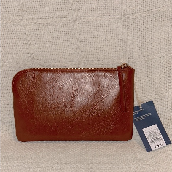 UNIVERSAL THREAD Brown Leather Pouch - Picture 2 of 4